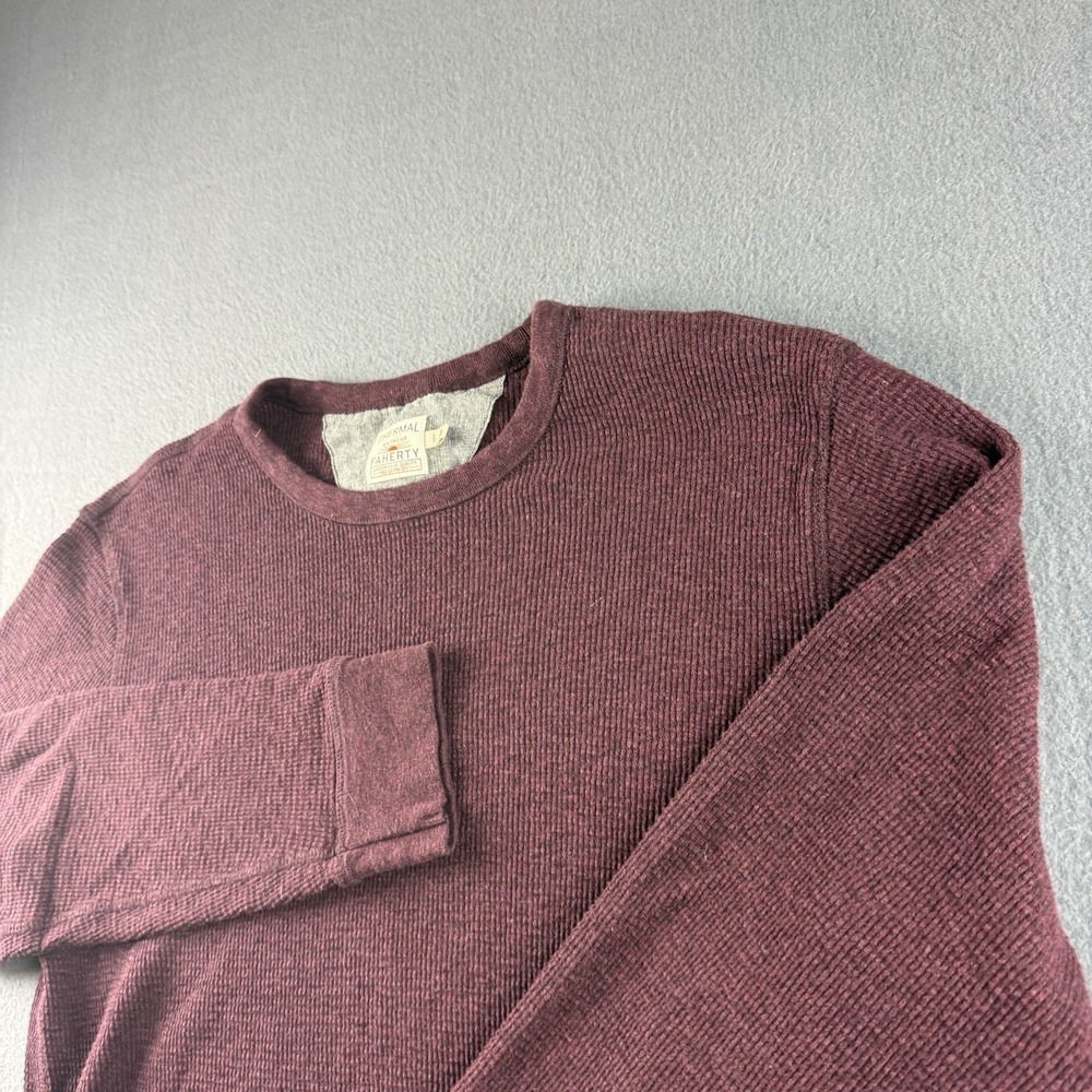 Faherty Shirt Men's L Purple Thermal Waffle Knit Base Layer Huckberry Minimalist